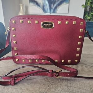 Michael Kors Jet Set Leather Crossbody - Sangria
